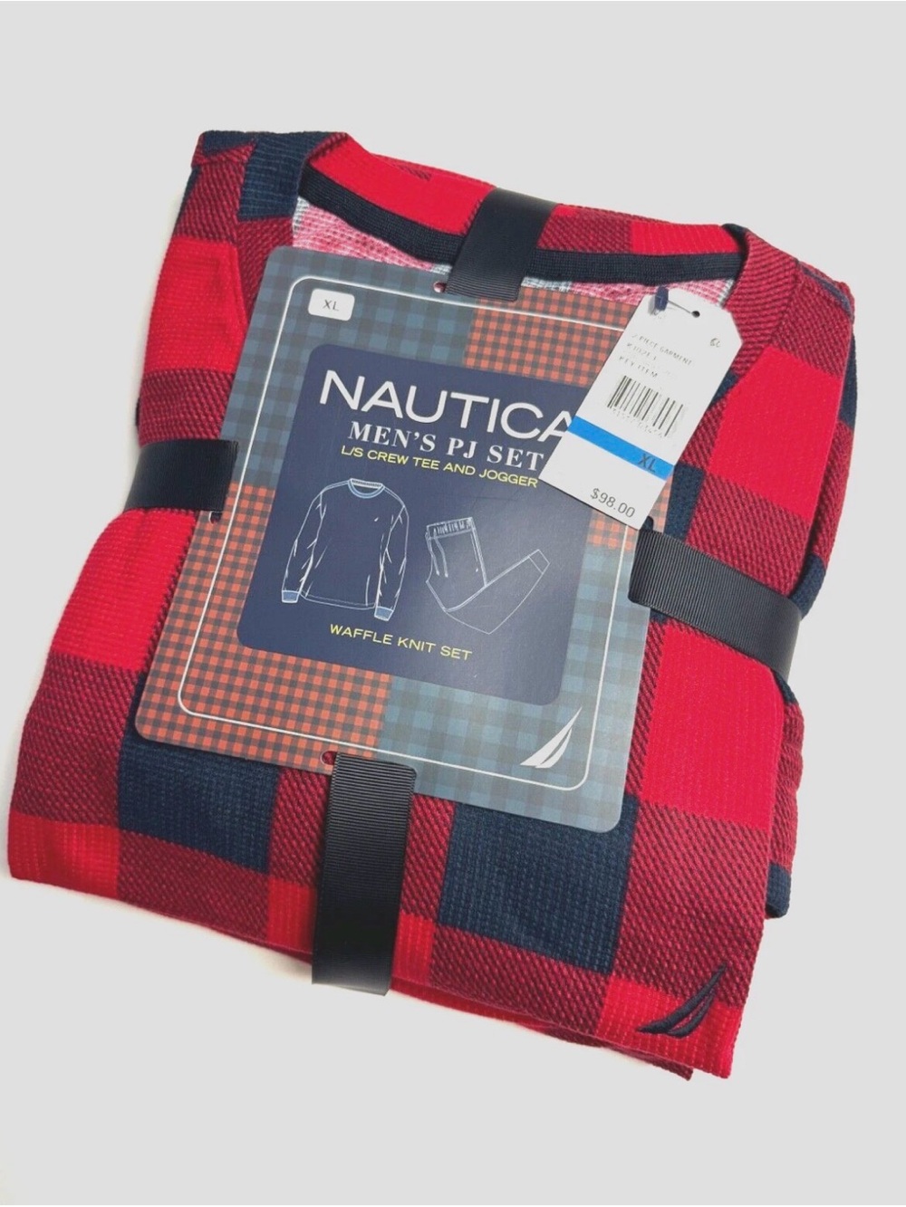 Nautica Men's PJ Set - Red & Navy Buffalo Check XL